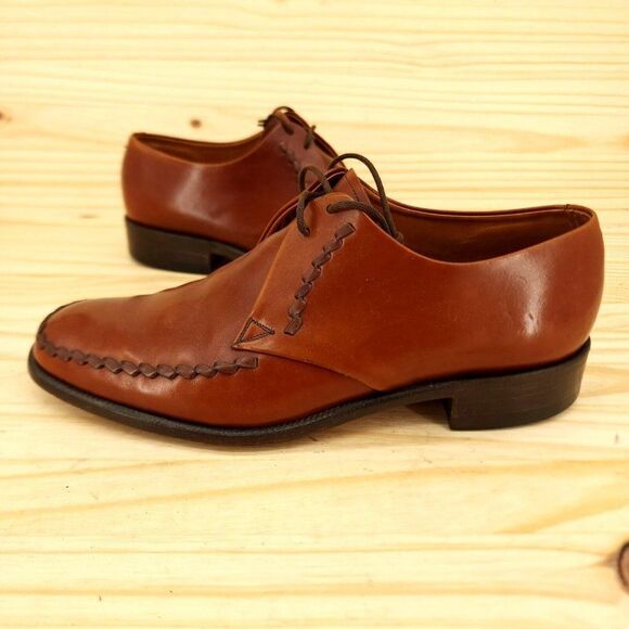 Barker Earls Barton Men's Derby Oxfords Sz 8.5 Brown Leather Moc Toe Dress Shoes - Picture 1 of 10